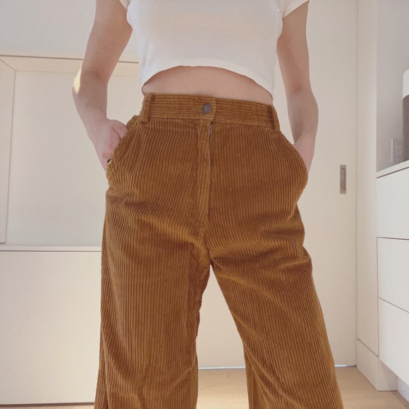 Rachel Comey Pants - RACHEL COMEY cropped wide-leg, high waist pants. Gold Corduroy! Size 0